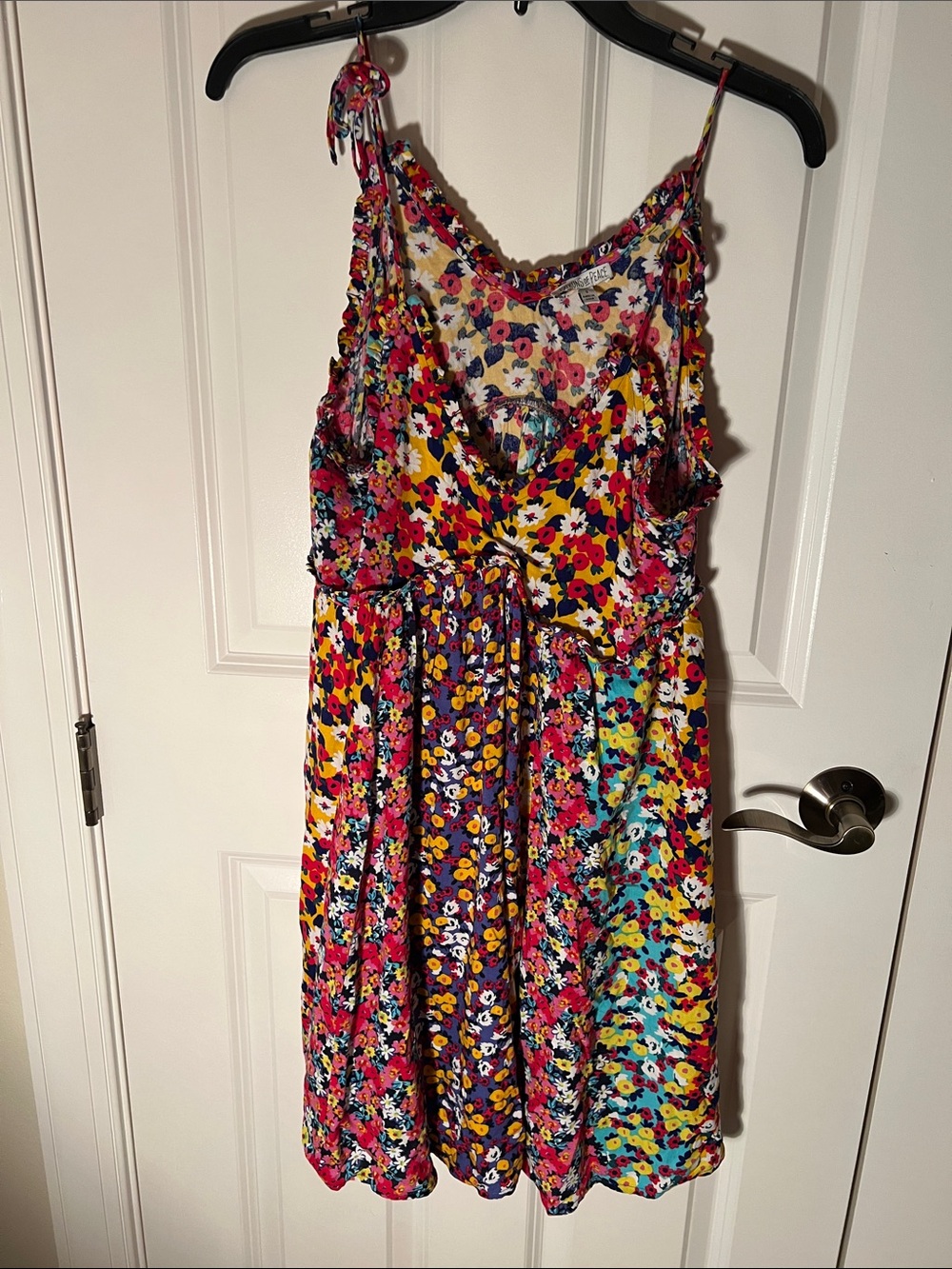 Patrons of Peace Multicolor Floral Tie-Front Mini Dress New without Tags
